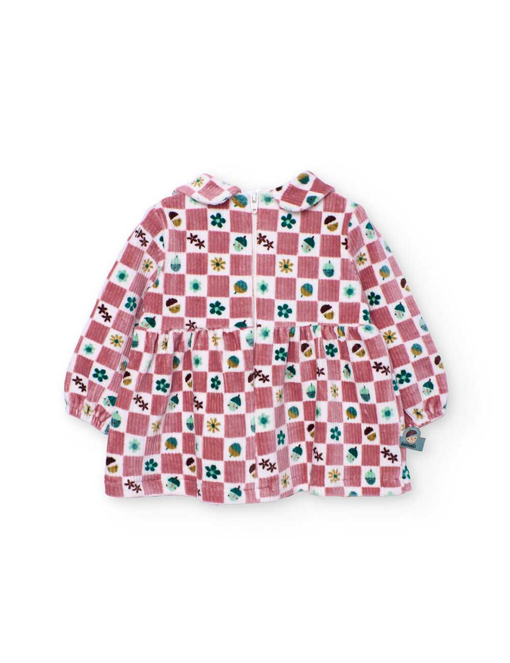 Vestido canalé con leotardos a juego